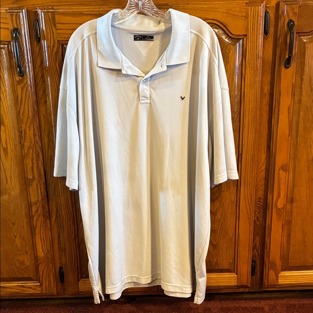 Men’s 4X Callaway, Pale Gray Bone White Golf Polo Shirt